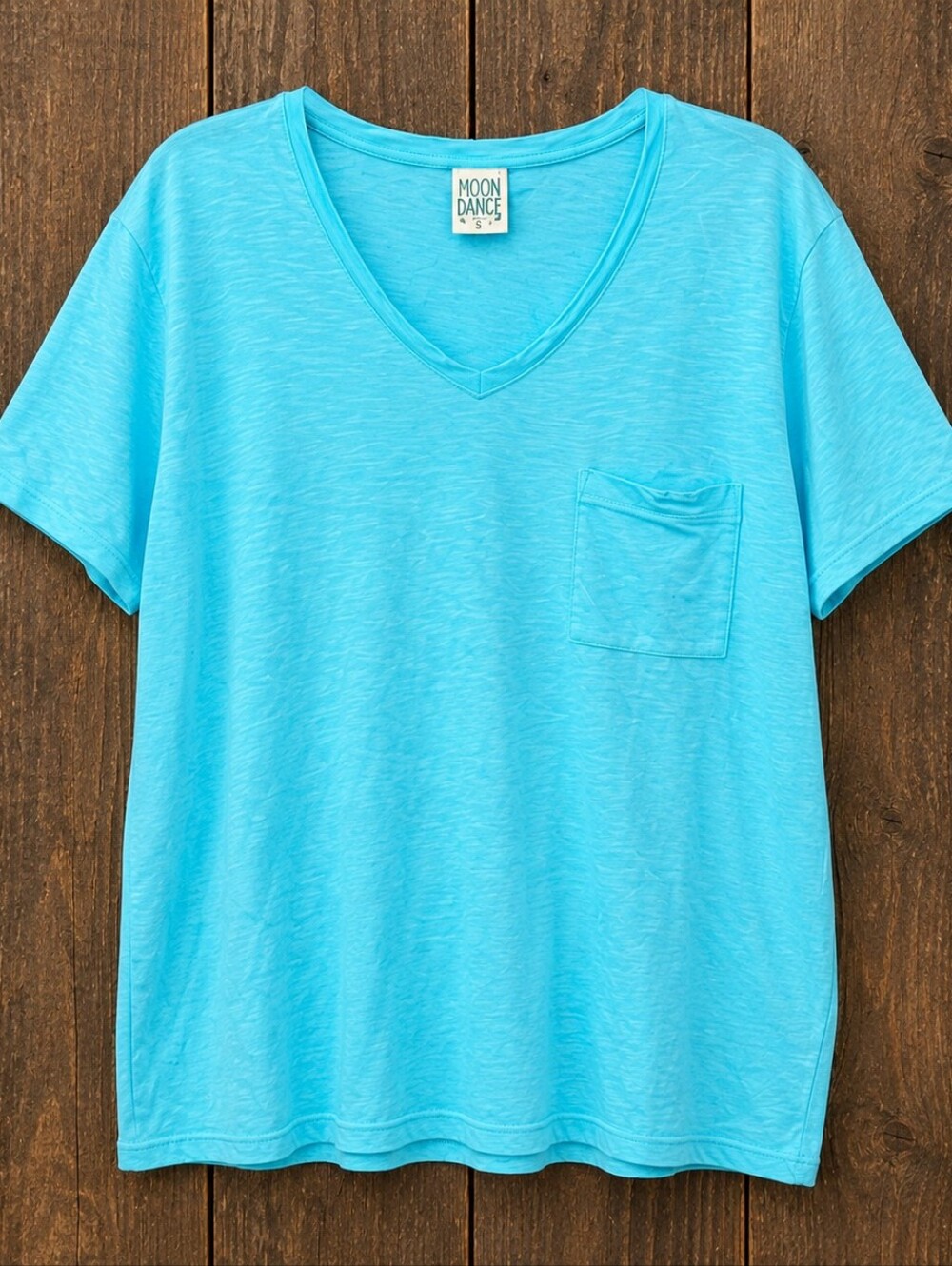 #1778 Jaded Gypsy Moon Dance V-Neck Tee - Turquoise